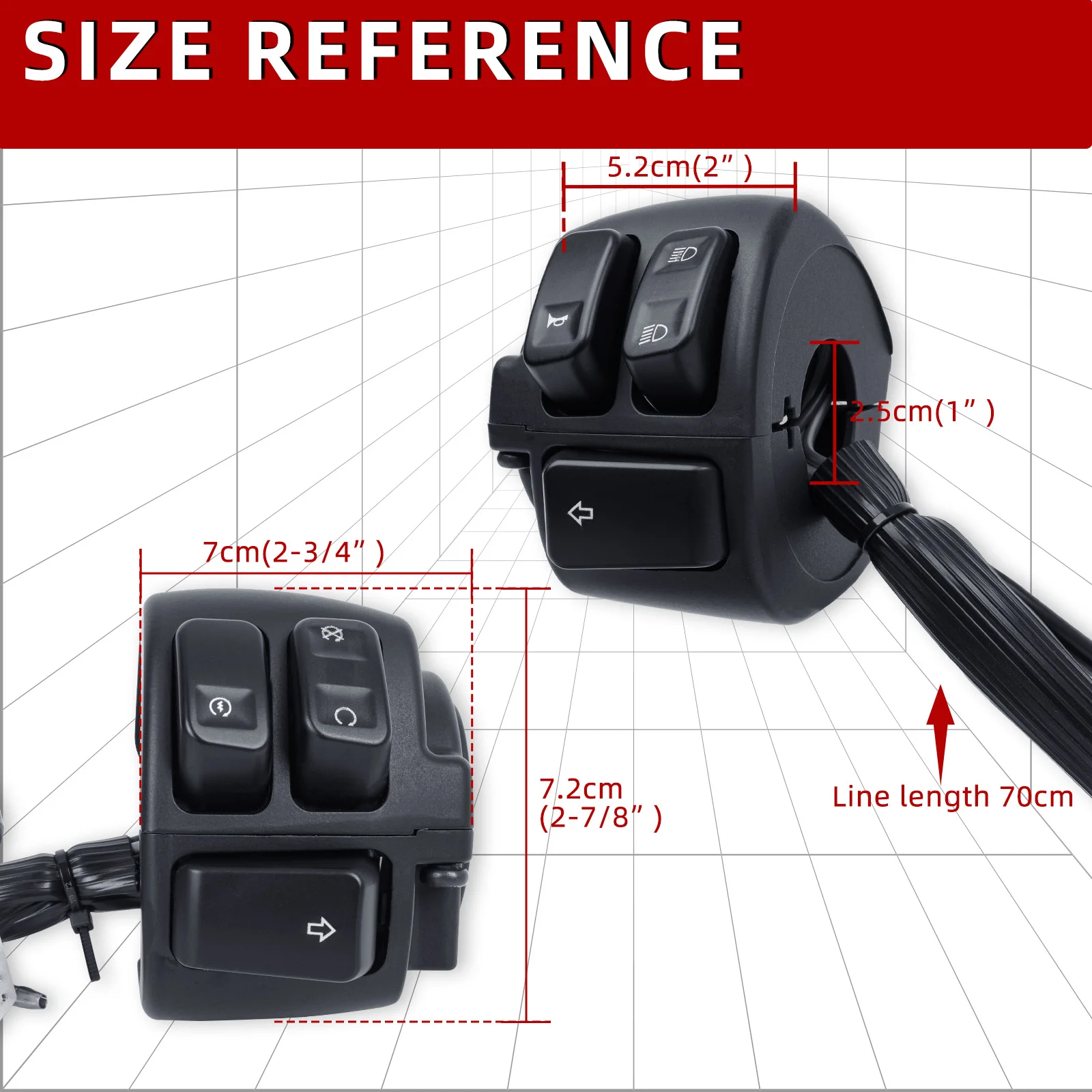 Motorcycle 1" 25mm Handlebar Control Switch Wiring Harness For Harley Sportster XL883 1200 Dyna V-ROD Softail 96-2012