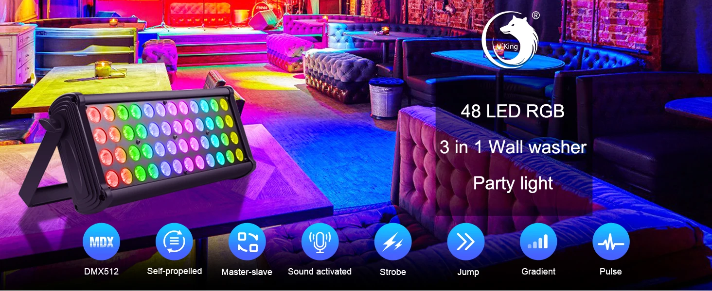 48LED Rainbow Effect Wall Lights 3 IN 1 Color Mixing Highlights LED Projection Light Building Exterior Outdoor Building Lighting