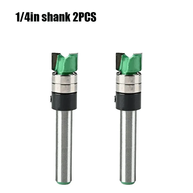 1PC/2PCS 6MM/6.35MM Shank Double-Bearing Trimming Milling Cutter Steel Blade Profile Bottom Milling Cutter For Precise Grooving