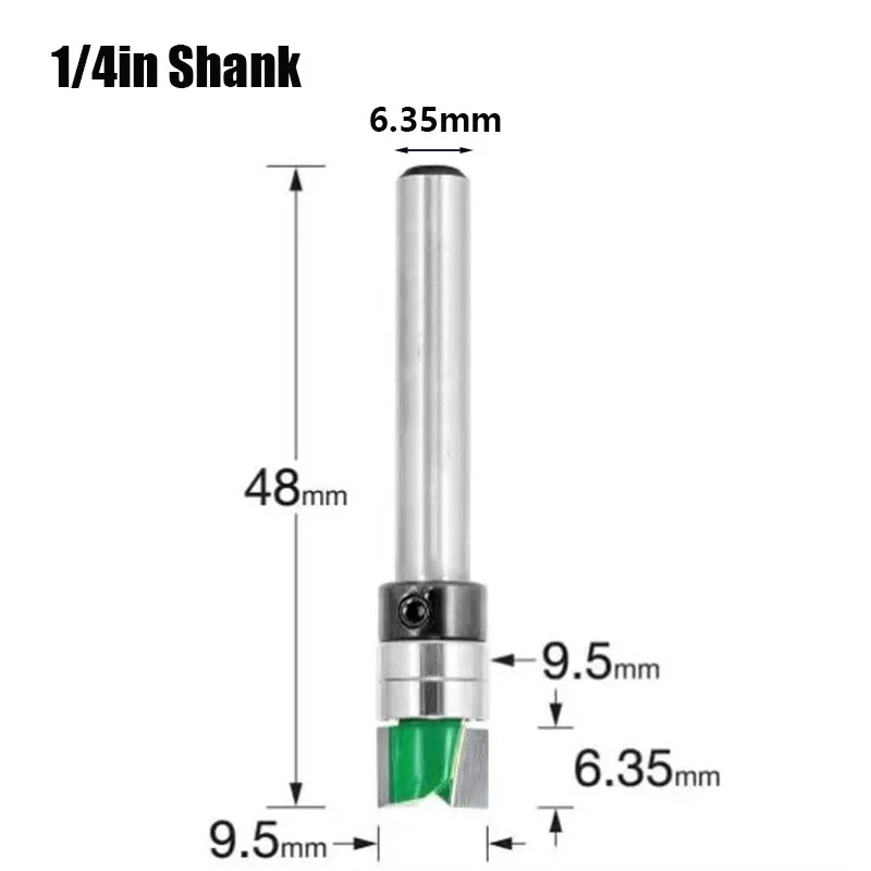 1PC/2PCS 6MM/6.35MM Shank Double-Bearing Trimming Milling Cutter Steel Blade Profile Bottom Milling Cutter For Precise Grooving