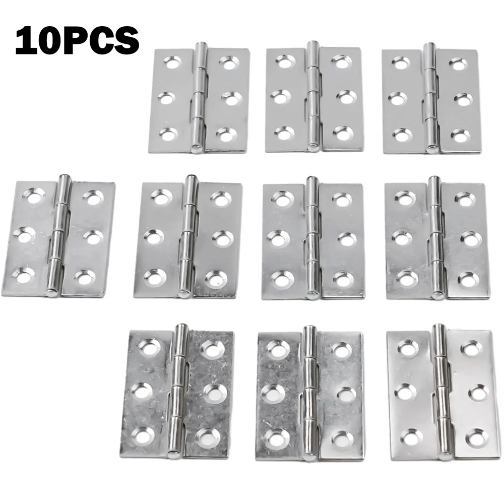Stainless Steel Door Hinges, Silent Ball Bearing Hinges for Interior/Exterior Doors, Rustproof Cabinet Hardware, 10PCS Set