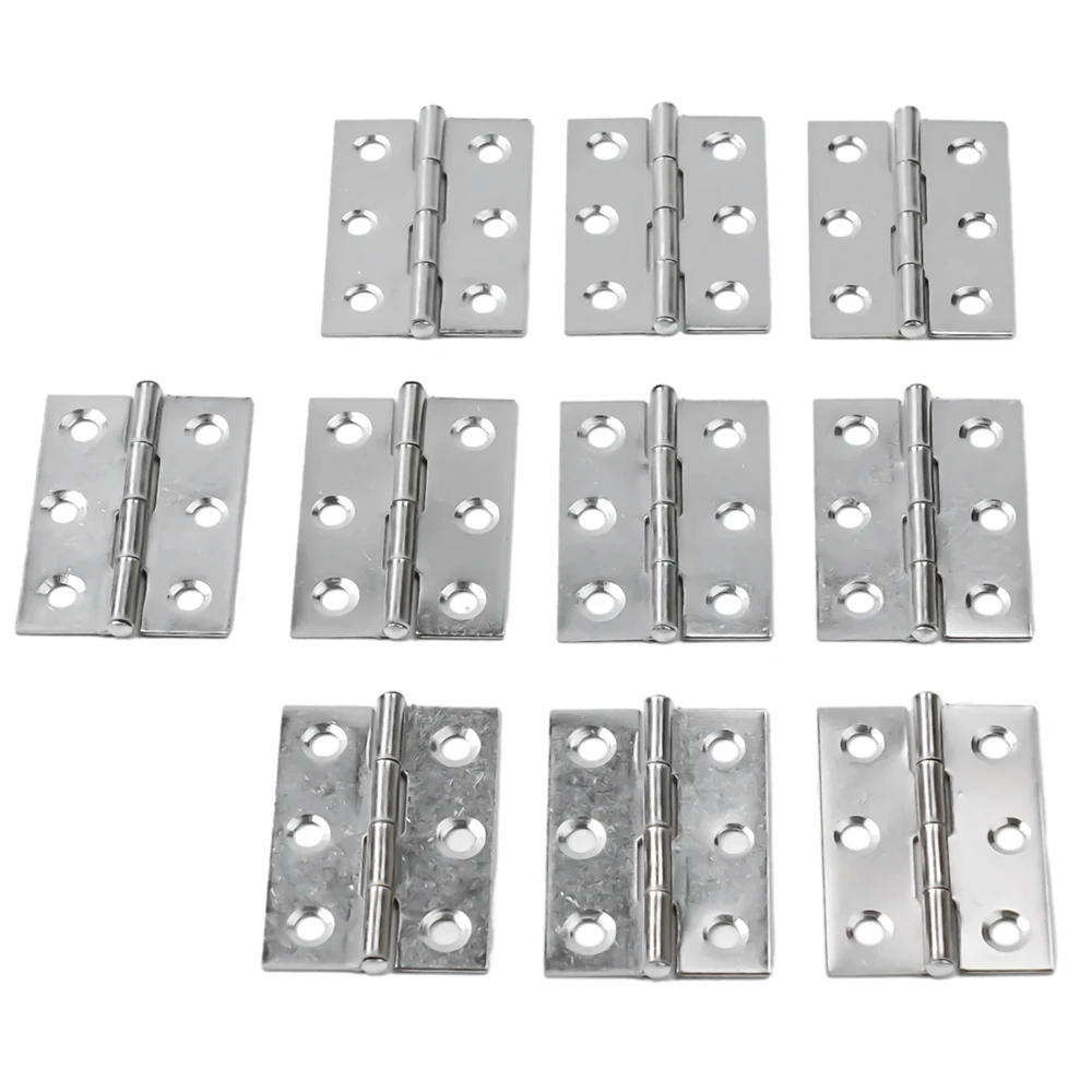 Stainless Steel Door Hinges, Silent Ball Bearing Hinges for Interior/Exterior Doors, Rustproof Cabinet Hardware, 10PCS Set