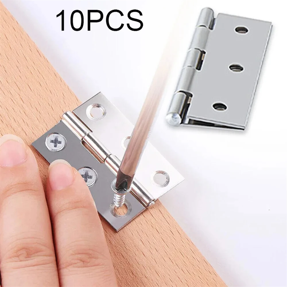 Stainless Steel Door Hinges, Silent Ball Bearing Hinges for Interior/Exterior Doors, Rustproof Cabinet Hardware, 10PCS Set