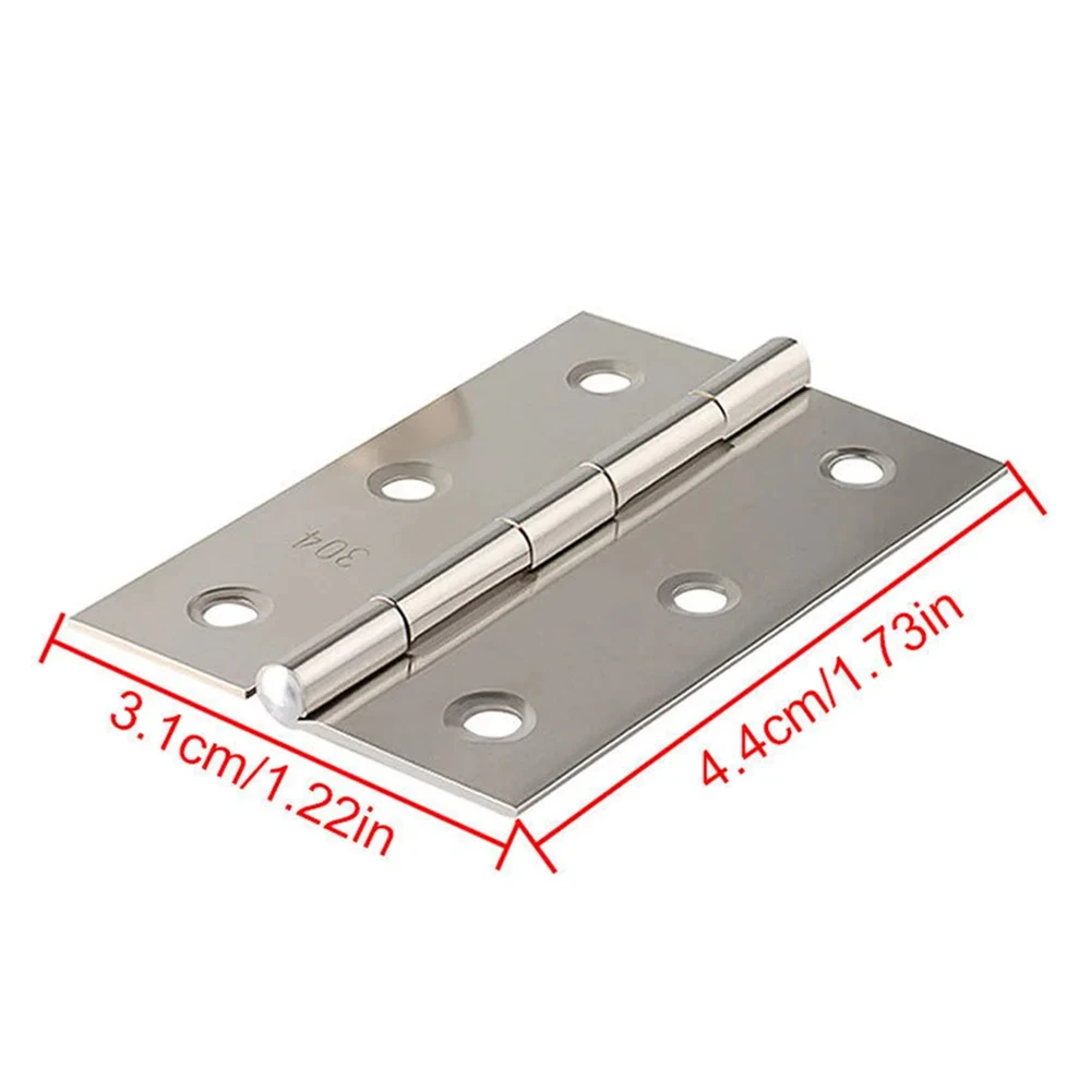 Stainless Steel Door Hinges, Silent Ball Bearing Hinges for Interior/Exterior Doors, Rustproof Cabinet Hardware, 10PCS Set