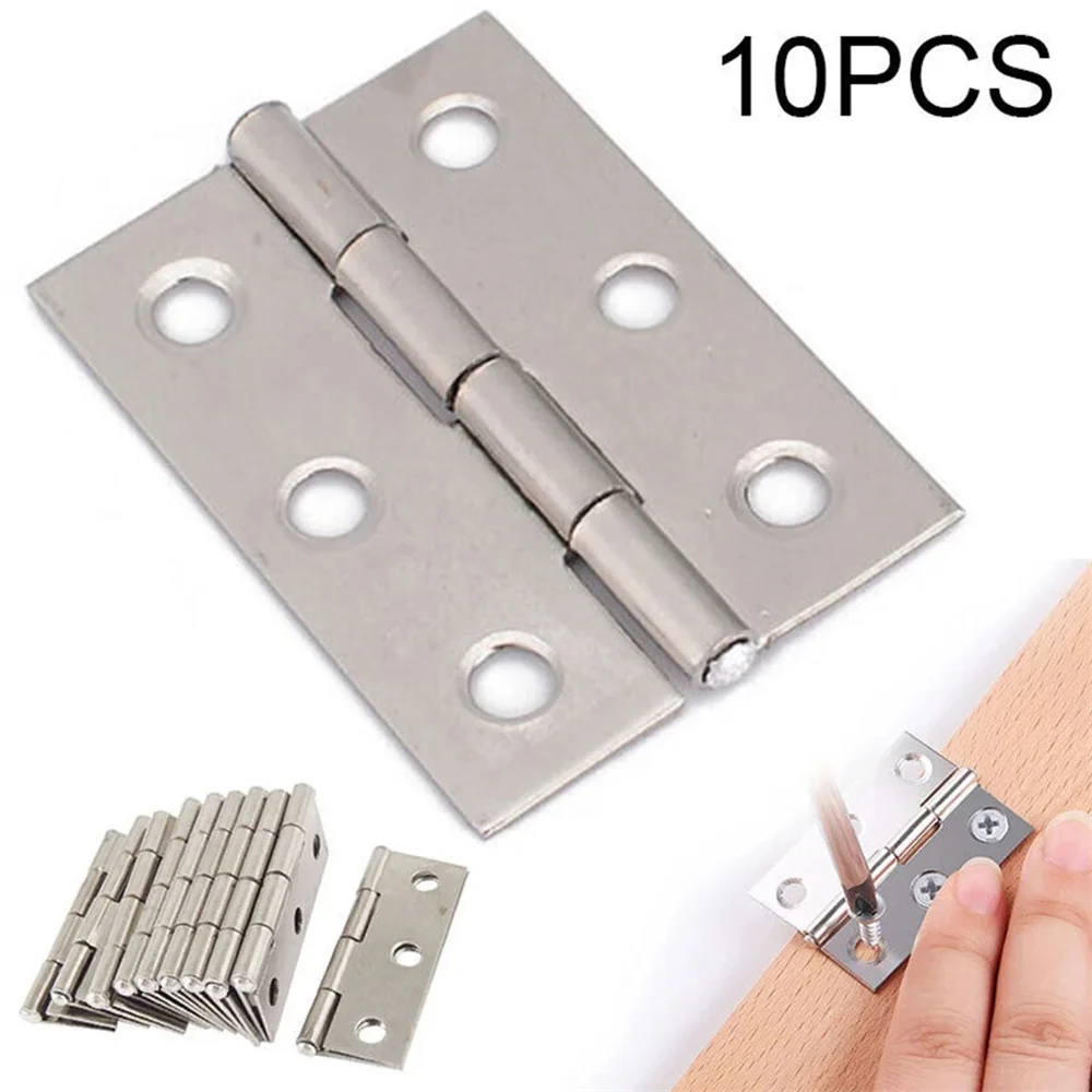 Stainless Steel Door Hinges, Silent Ball Bearing Hinges for Interior/Exterior Doors, Rustproof Cabinet Hardware, 10PCS Set