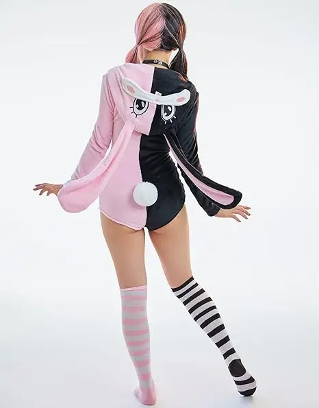 MEOWCOS Onesie Pajamas Adult Animal One Piece Cosplay Suit for Womens Cotton Bodysuit Tops One Piece Halloween Costume