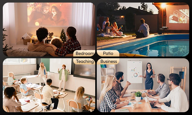 VEVSHAO V30 400ANSI DLP Projector Android 9.0 TOF Focus 3D Dual-band WiFi Bluetooth 5.0 15000mAh Battery Home Theater