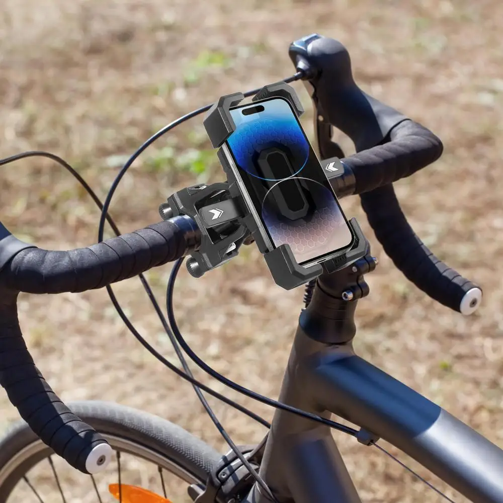 Cycling Phone Holder Handlebar Cell Phone Holder 360 Degree Rotation Safe Riding Navigation Phone Calls Vlogging Phone Holder