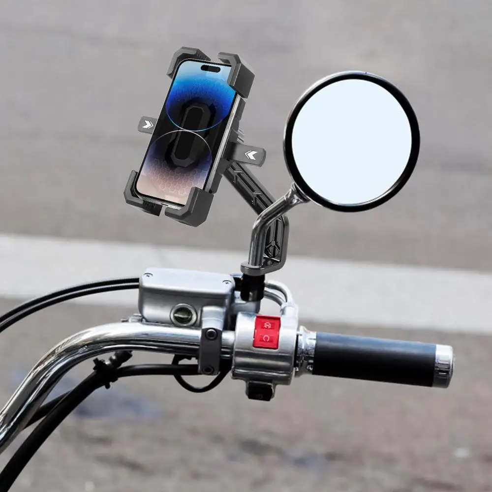 Cycling Phone Holder Handlebar Cell Phone Holder 360 Degree Rotation Safe Riding Navigation Phone Calls Vlogging Phone Holder