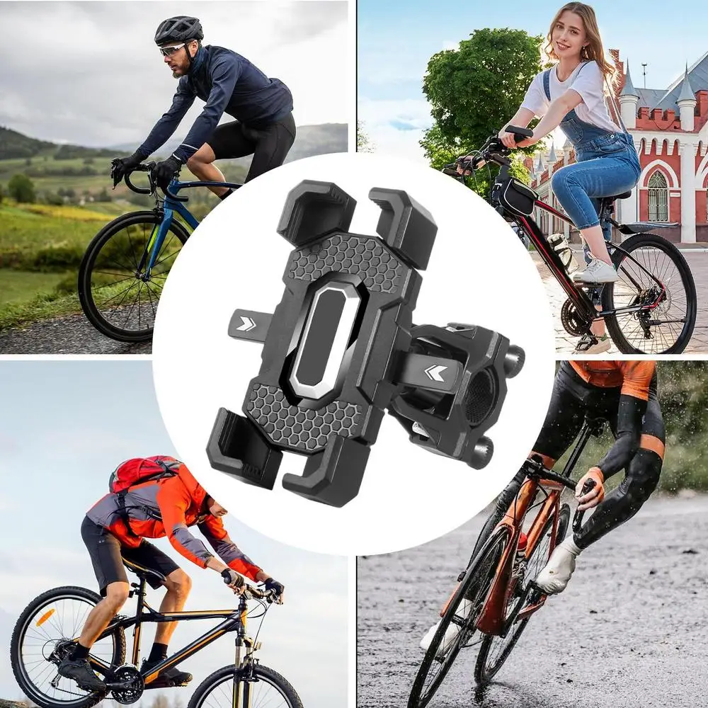 Cycling Phone Holder Handlebar Cell Phone Holder 360 Degree Rotation Safe Riding Navigation Phone Calls Vlogging Phone Holder
