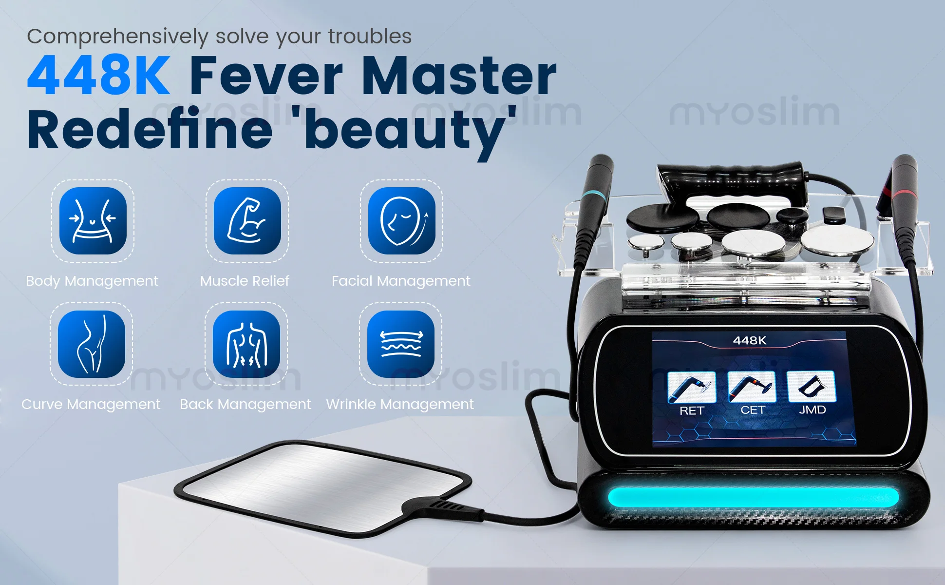 The Most Popular 448KHZ Tecar Therapy Machine Slimming Pain Relief SPA Beauty Skin Rejuvenation Diathermy Equipment