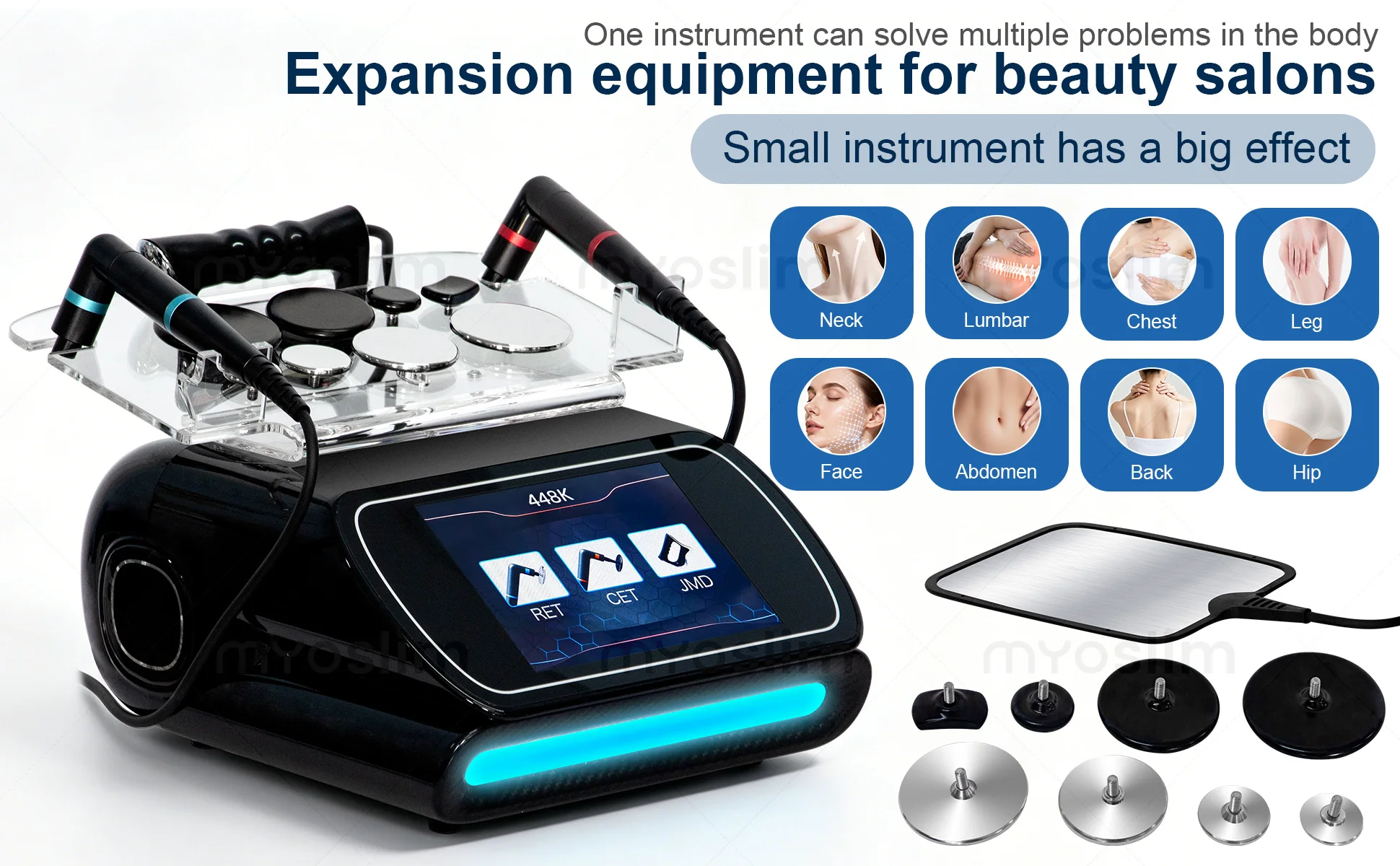 The Most Popular 448KHZ Tecar Therapy Machine Slimming Pain Relief SPA Beauty Skin Rejuvenation Diathermy Equipment