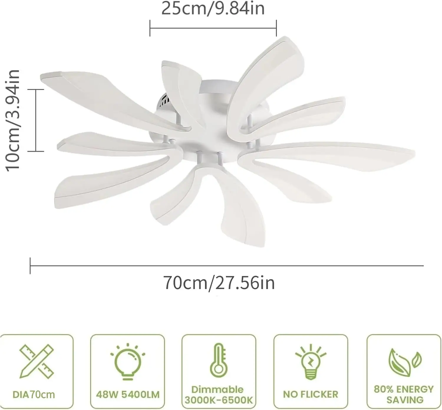 Dimmable LED Ceiling Light, 48W 5400LM Modern Living Room Lamp with Remote Control For Living Room,Dimmable 3000K-6500K