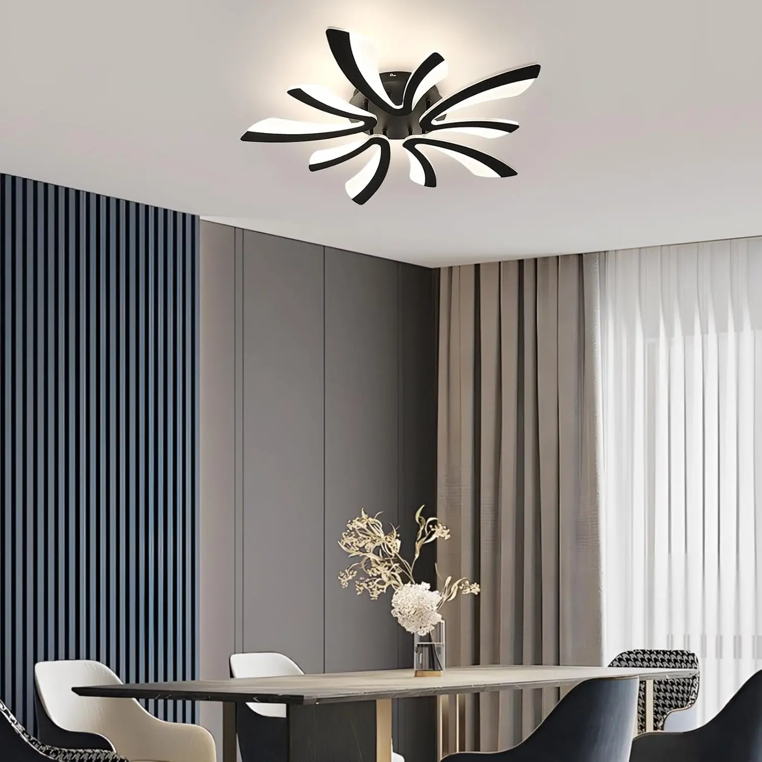 Dimmable LED Ceiling Light, 48W 5400LM Modern Living Room Lamp with Remote Control For Living Room,Dimmable 3000K-6500K