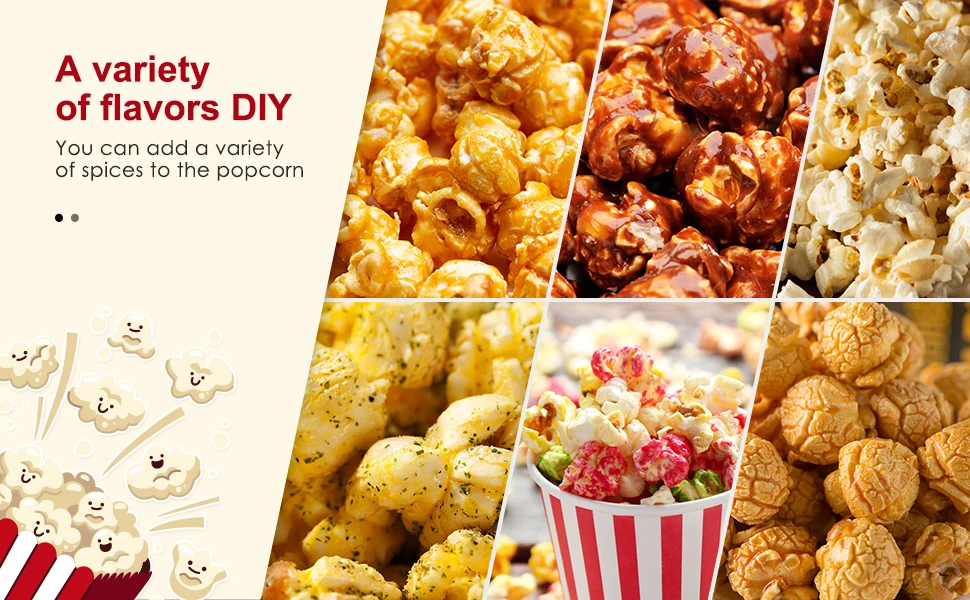 Popcorn Maker 1200W, Home Hot Air Popcorn Machine, Best Theater Popcorn Popper for Movie Night,Parties