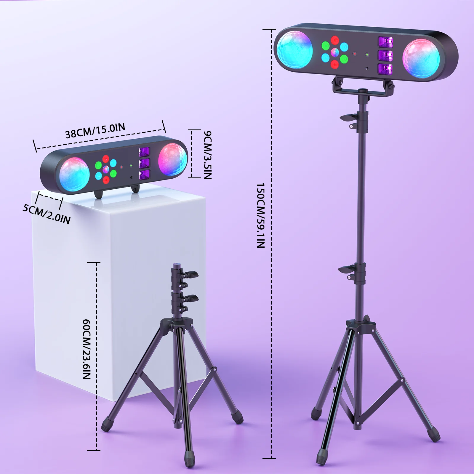 Yiflamefly Mini 5 in 1 Bracket Effect Light Mobile Stage Lighting Sound Control for DJ Shows Concerts Parties Bars KTV Ballroom