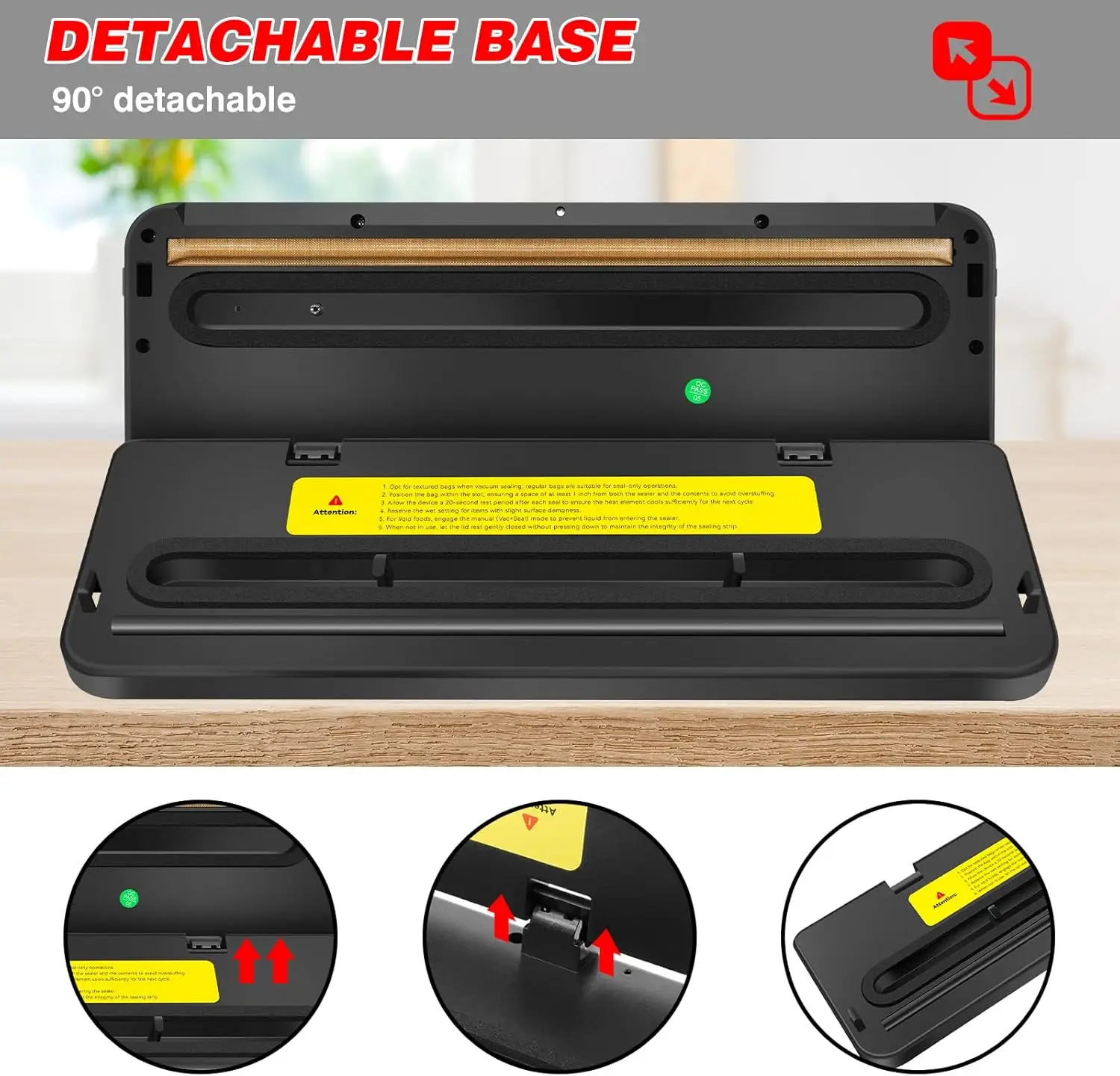 Vacuum Sealer Machine for Dry/Wet Food Vacuum Sealer with 30cm Seam & Built-in Cutter for High-Speed Continuous Working, Easy Op