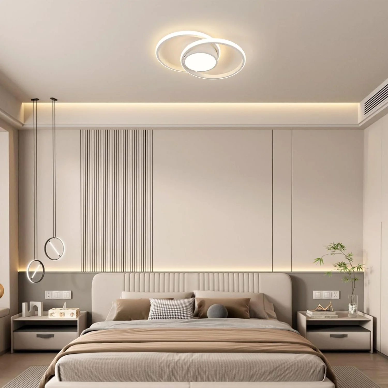 LED Ceiling Light,Bedroom Ceiling Lamp, 42W 4800LM,Warm White 3000K, Rond Modern Ceiling Light for Living Room Kitchen