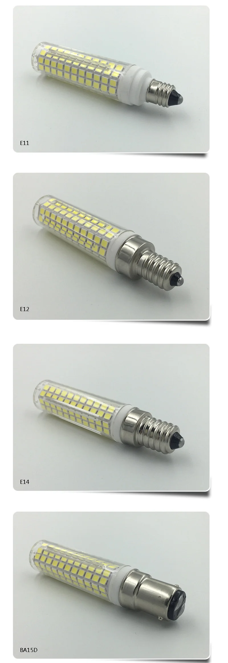 1/5 PCS Dimmable Ceramic LED Bulb Light 220v 110v 15w High Brightness G9 E11 E12 E14 BA15D LED Corn Bulb Lamp 136pcs 2835