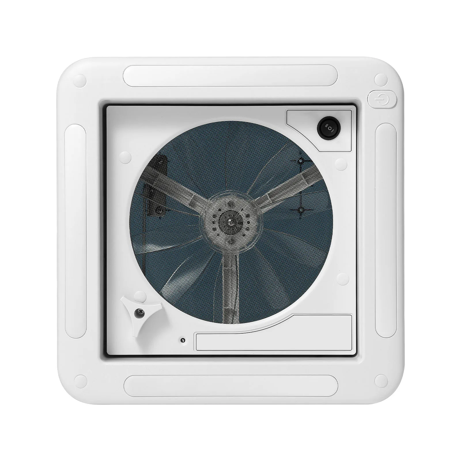 12V RV Roof Ventilation Fan, 280x280mm Skylight Reversible Ventilation Exhaust Fan with LED Light & IP68 Waterproof for Caravan Camper Motorhome