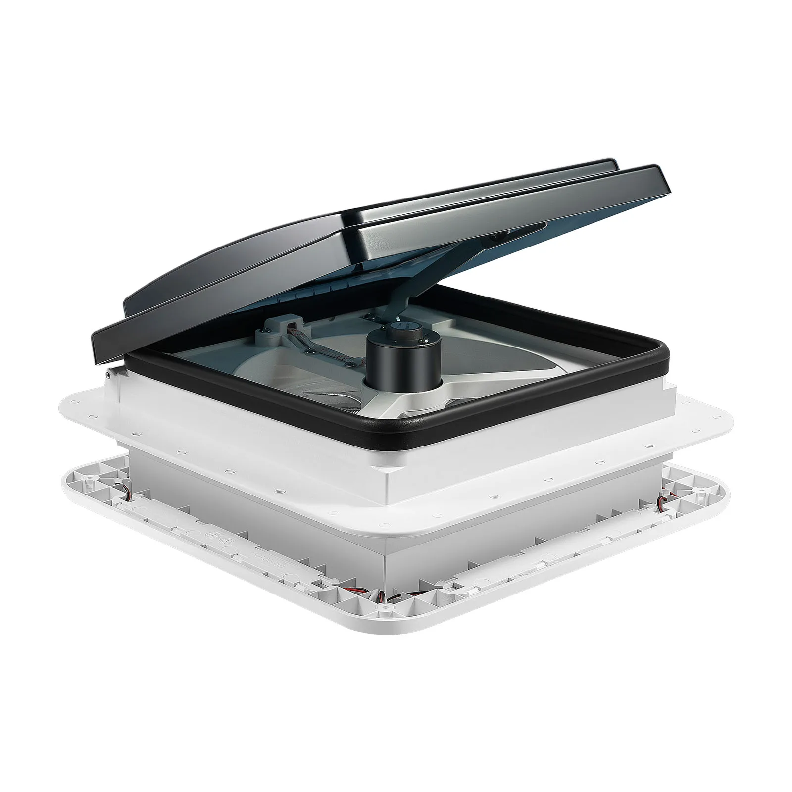 12V RV Roof Ventilation Fan, 280x280mm Skylight Reversible Ventilation Exhaust Fan with LED Light & IP68 Waterproof for Caravan Camper Motorhome