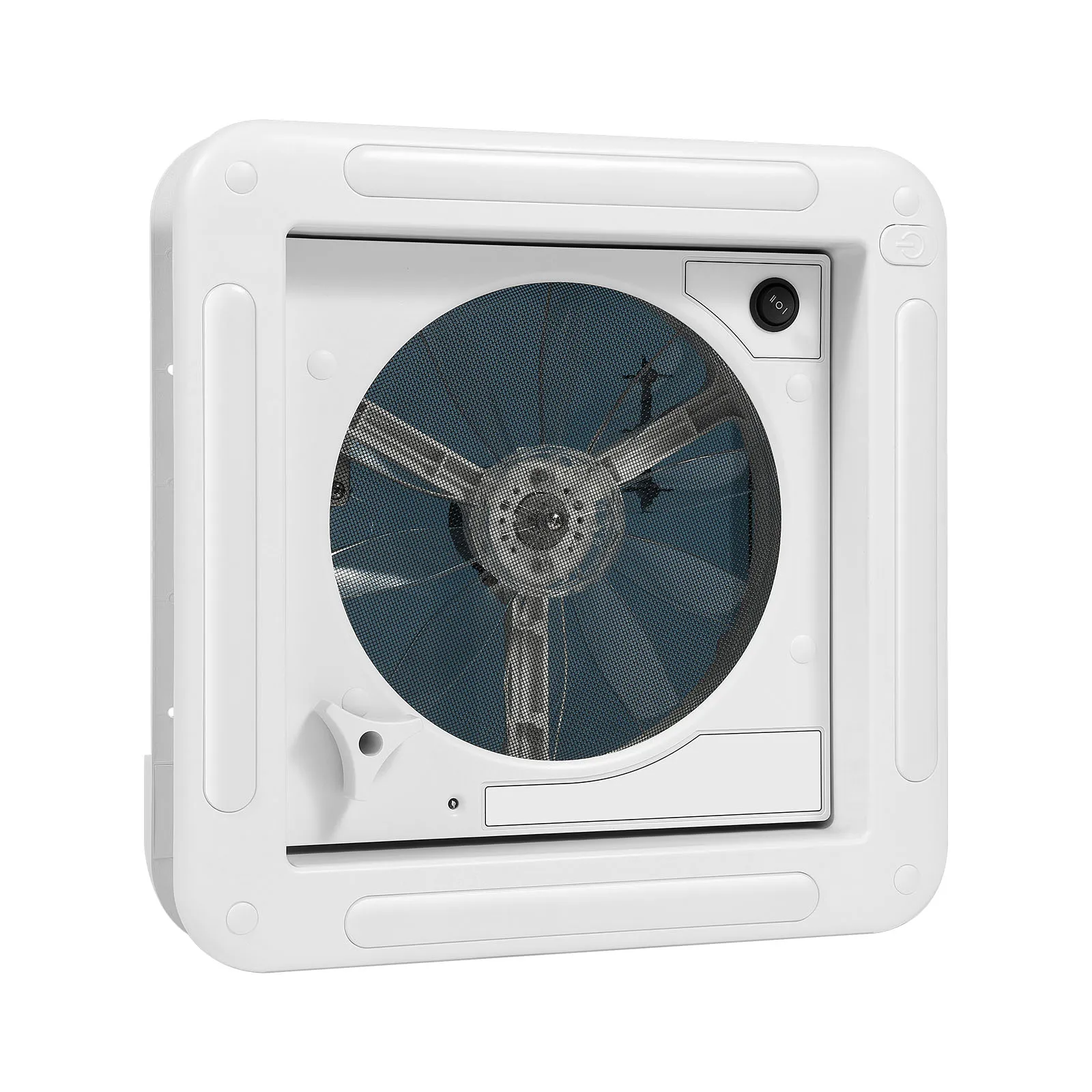 12V RV Roof Ventilation Fan, 280x280mm Skylight Reversible Ventilation Exhaust Fan with LED Light & IP68 Waterproof for Caravan Camper Motorhome