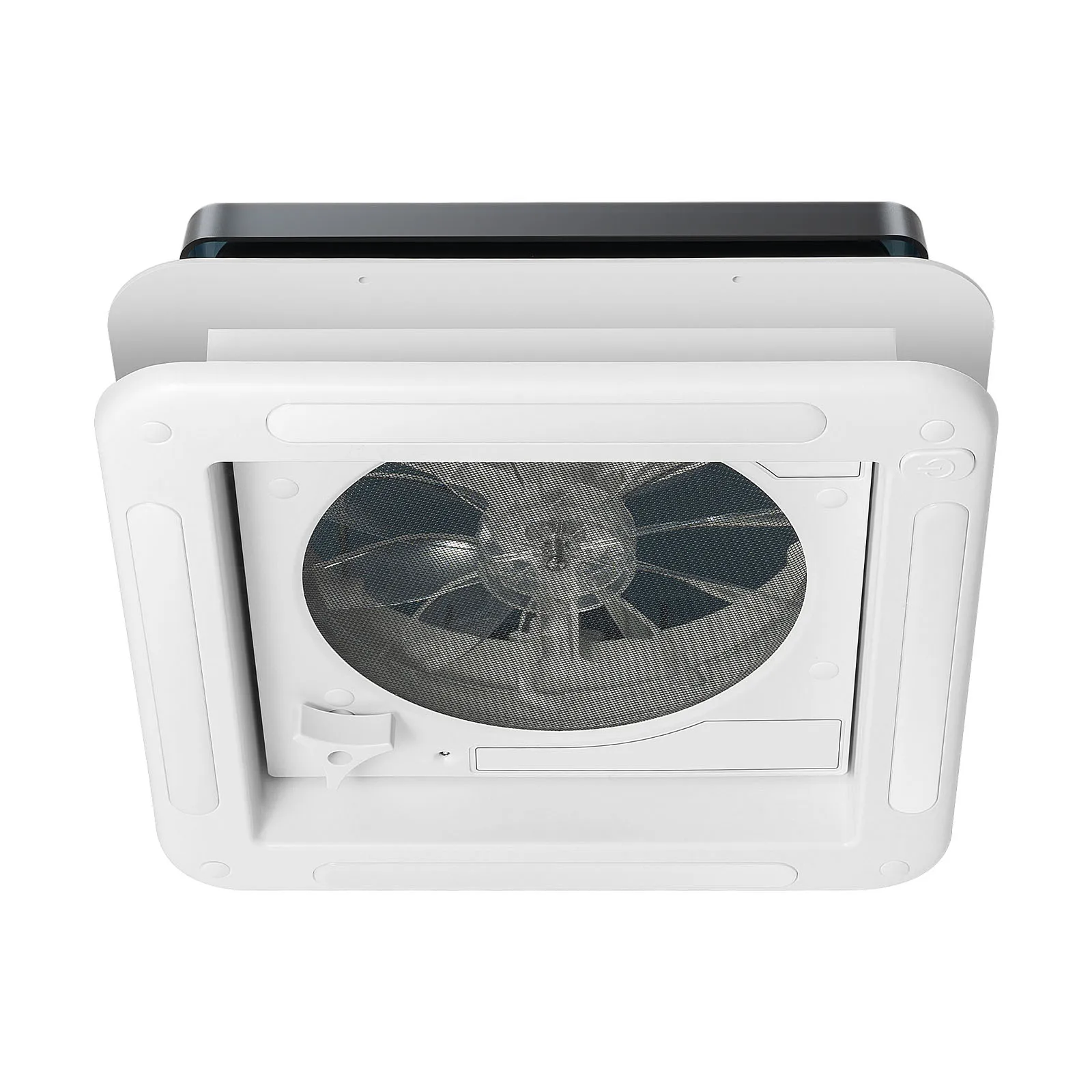 12V RV Roof Ventilation Fan, 280x280mm Skylight Reversible Ventilation Exhaust Fan with LED Light & IP68 Waterproof for Caravan Camper Motorhome
