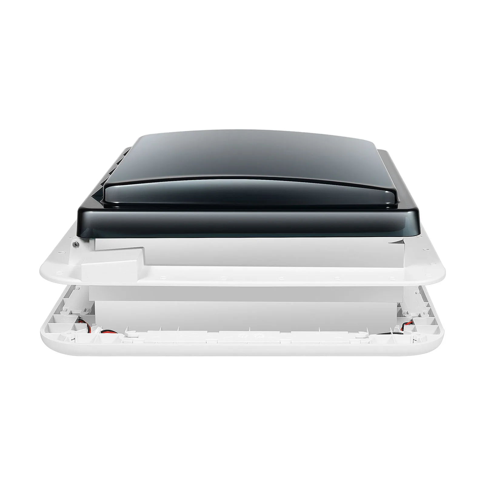 12V RV Roof Ventilation Fan, 280x280mm Skylight Reversible Ventilation Exhaust Fan with LED Light & IP68 Waterproof for Caravan Camper Motorhome