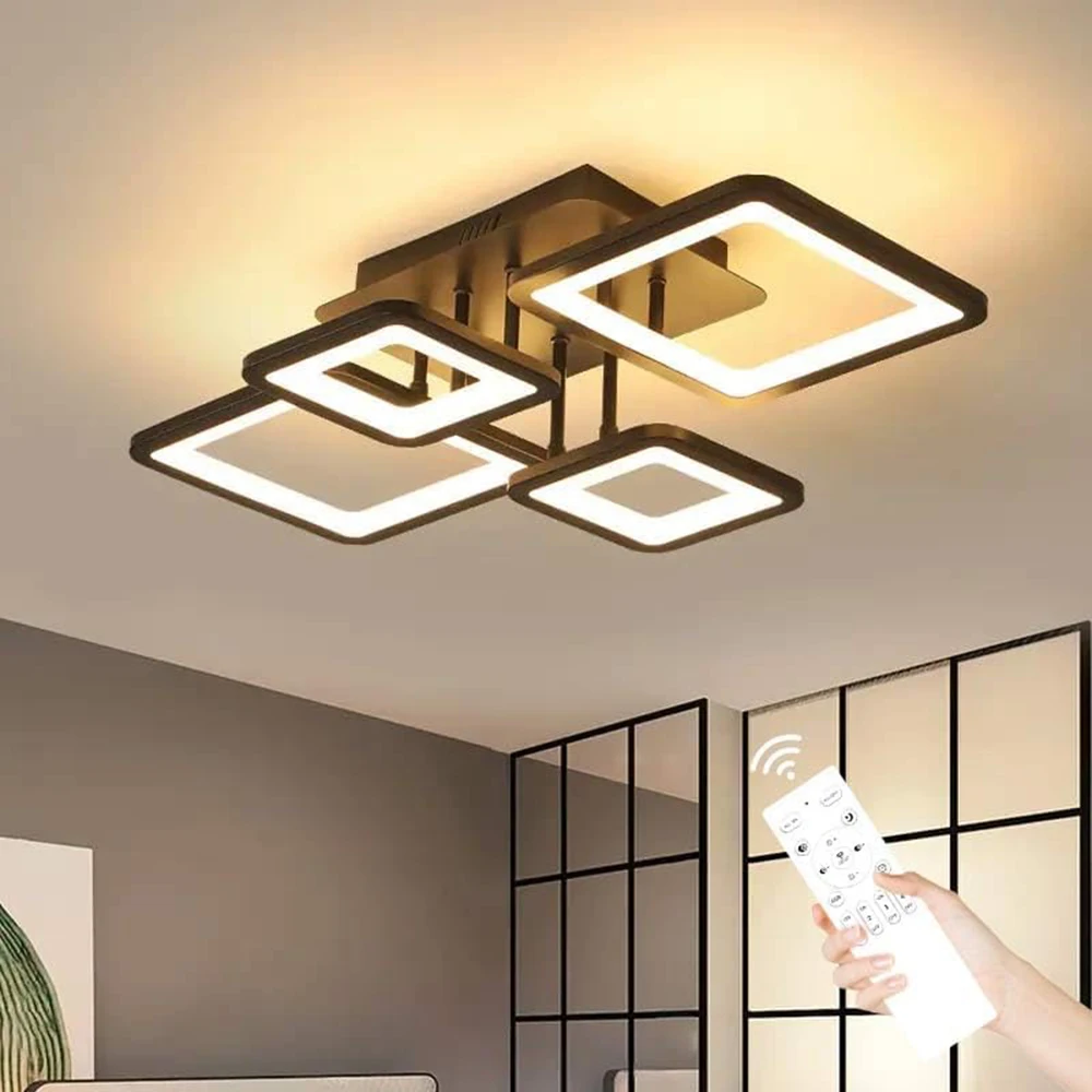 Modern LED Ceiling Light,54W Dimmable Ceiling Light with Remote Control Ceiling Lamp for Living Room