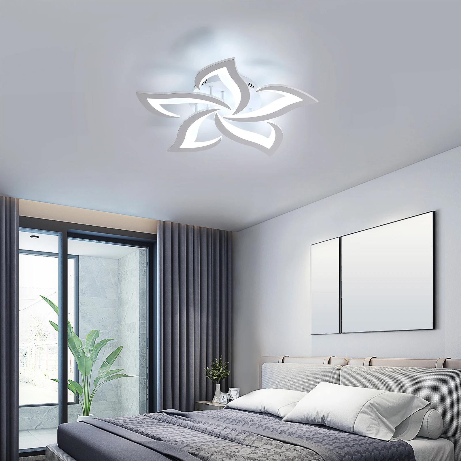 Petal Design Ceiling Lights,LED Ceiling Lamps 60W 6750LM,Cool White 6500K Mordern Ceiling Lighting for Living Room