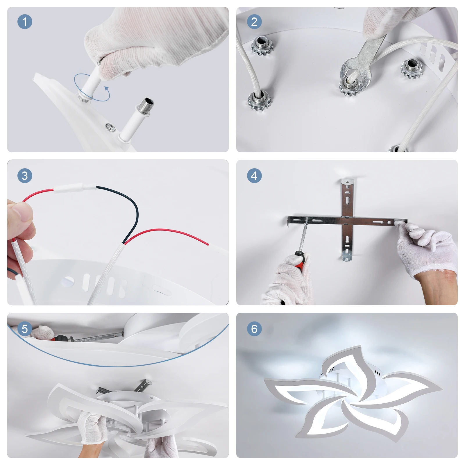 Petal Design Ceiling Lights,LED Ceiling Lamps 60W 6750LM,Cool White 6500K Mordern Ceiling Lighting for Living Room