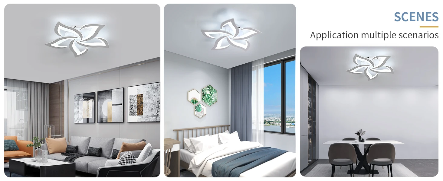 Petal Design Ceiling Lights,LED Ceiling Lamps 60W 6750LM,Cool White 6500K Mordern Ceiling Lighting for Living Room