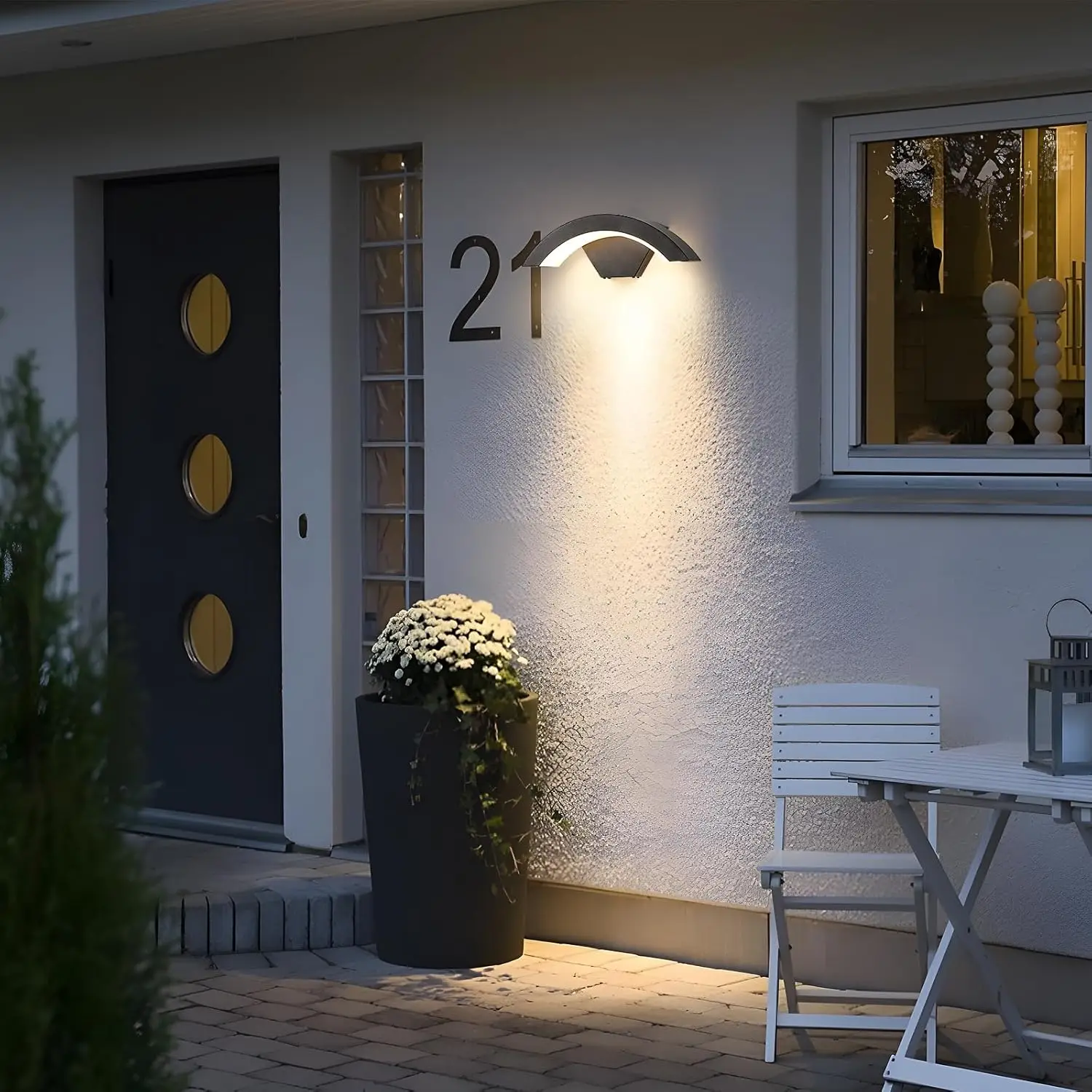 24W LED Modern Outdoor Wall Sconces,Warm White 3000K LED Wall Lamp, Outdoor Wall Light for Terrace Gardens Pathway