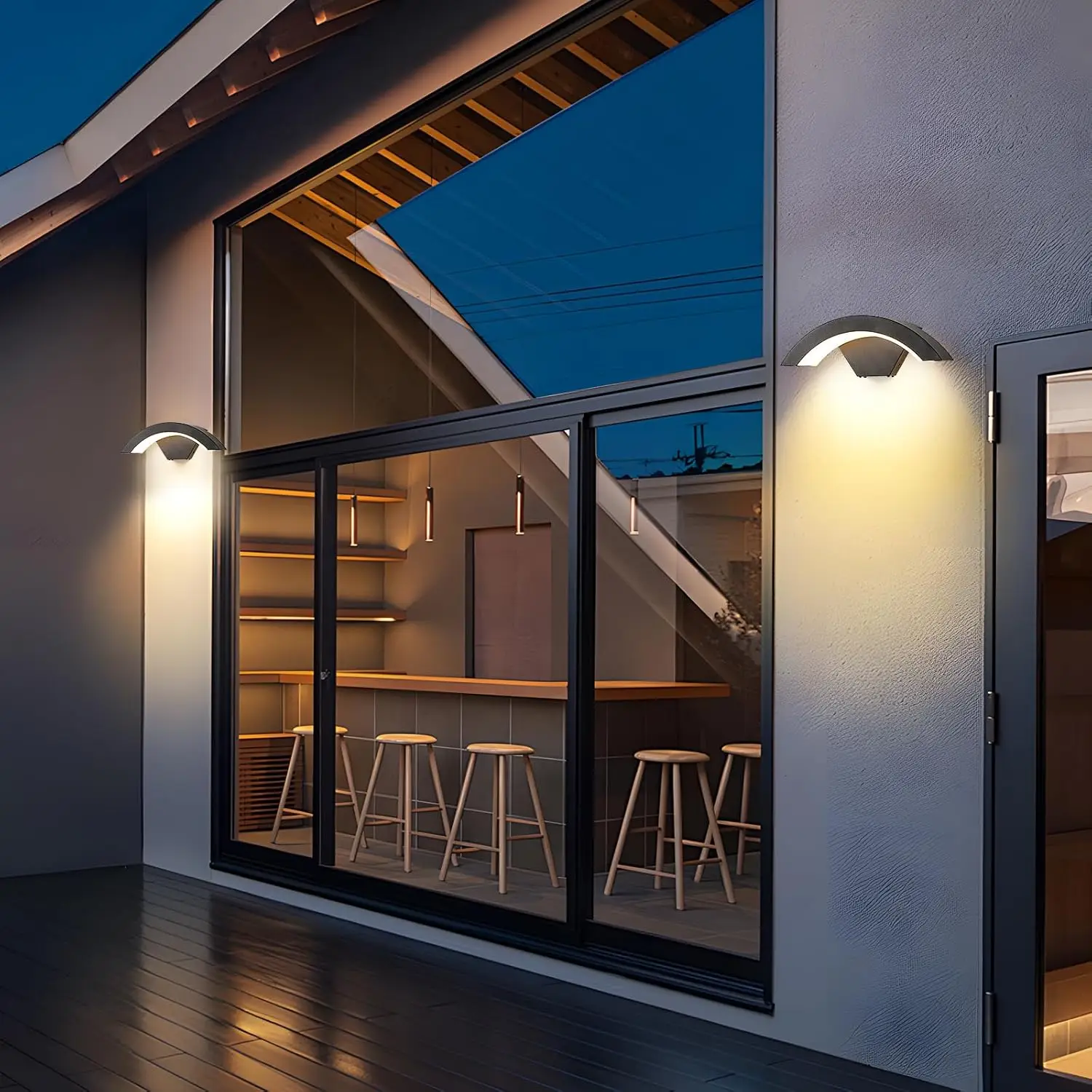 24W LED Modern Outdoor Wall Sconces,Warm White 3000K LED Wall Lamp, Outdoor Wall Light for Terrace Gardens Pathway