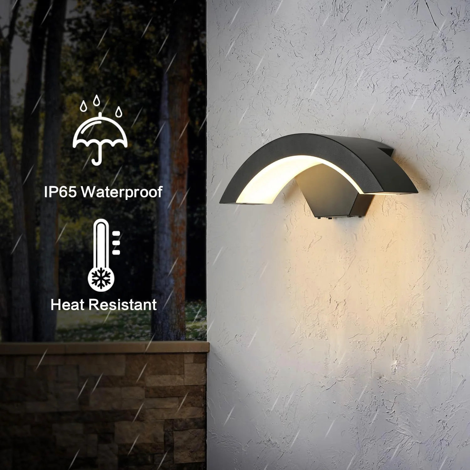 24W LED Modern Outdoor Wall Sconces,Warm White 3000K LED Wall Lamp, Outdoor Wall Light for Terrace Gardens Pathway