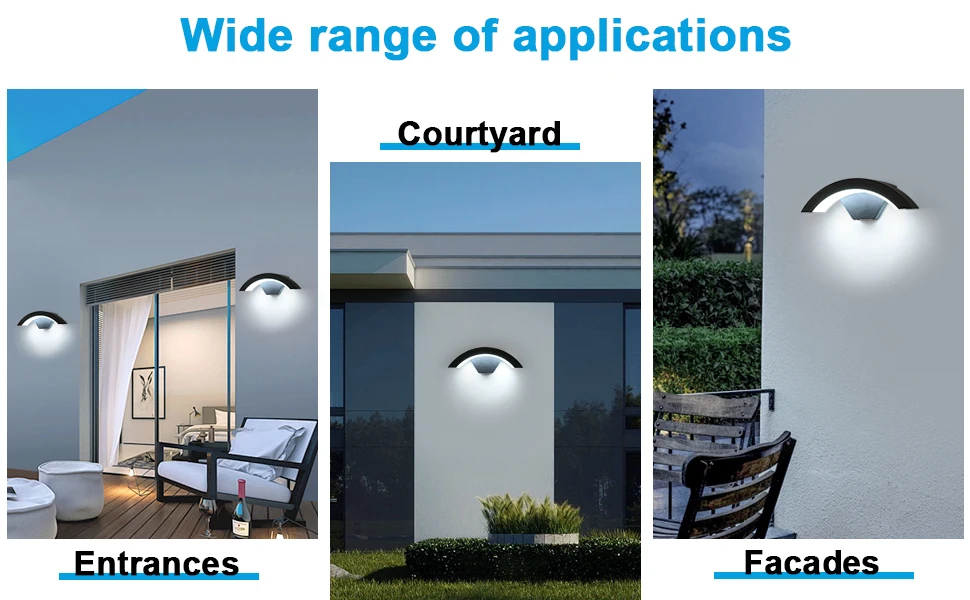 24W LED Modern Outdoor Wall Sconces,Warm White 3000K LED Wall Lamp, Outdoor Wall Light for Terrace Gardens Pathway