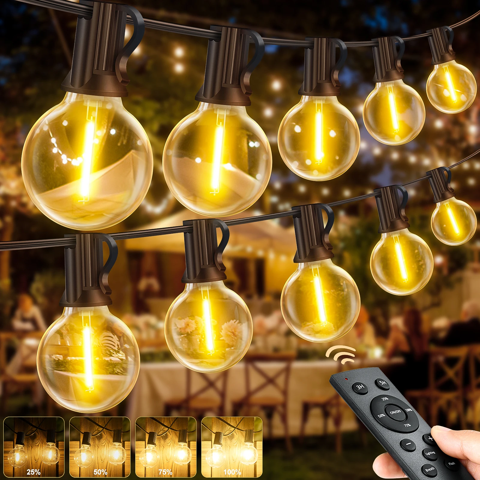 G40 LED Globe String Lights 30M IP44 Waterpoof Dimmable Bulbs Balcony Garland Fairy Lamps for Wedding Christmas Party Deco