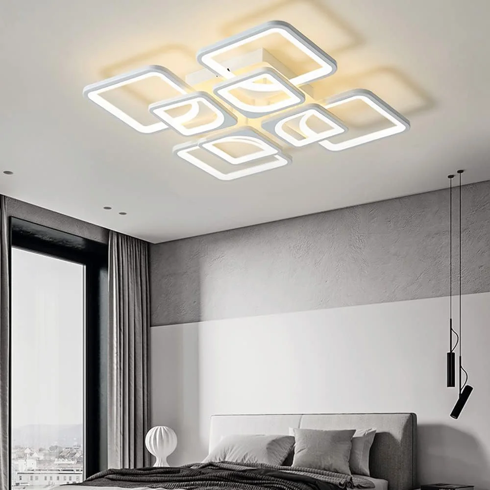 Square LED Ceiling Lamp Modern Ceiling Light Bedroom Kitchen Light Chandelier Light Children's Room Dimmable
