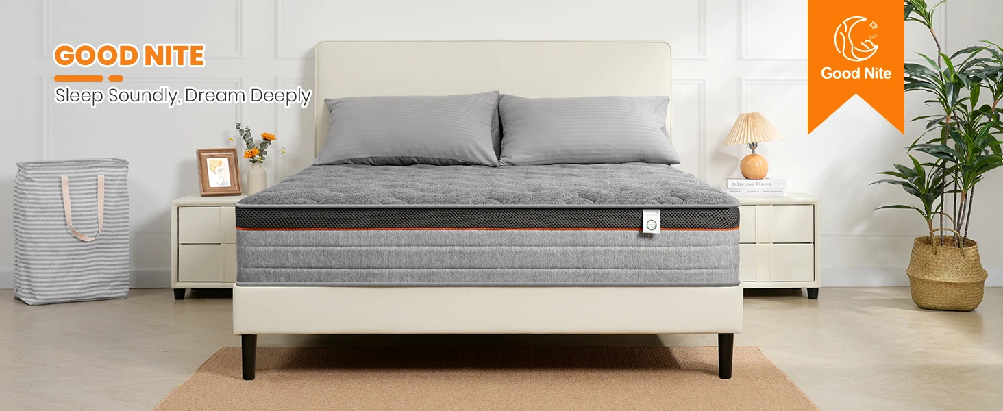 Good Nite 4FT6 10' Hybrid Mattress - 1000+ Pocket Springs & Orthopedic Memory Foam, Medium Firm, Single and Double Mattresses