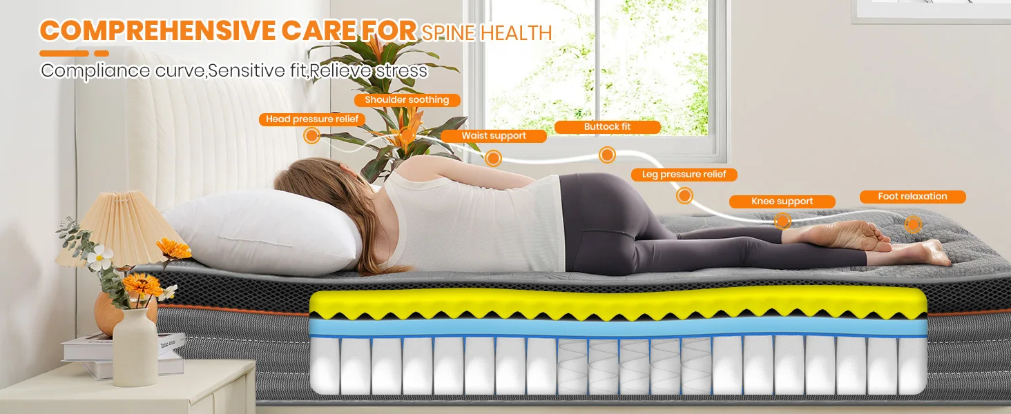 Good Nite 4FT6 10' Hybrid Mattress - 1000+ Pocket Springs & Orthopedic Memory Foam, Medium Firm, Single and Double Mattresses