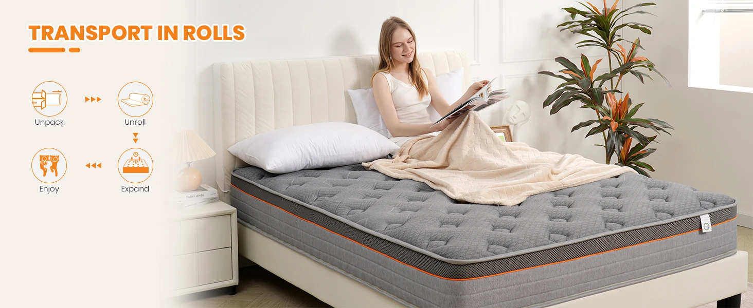 Good Nite 4FT6 10' Hybrid Mattress - 1000+ Pocket Springs & Orthopedic Memory Foam, Medium Firm, Single and Double Mattresses
