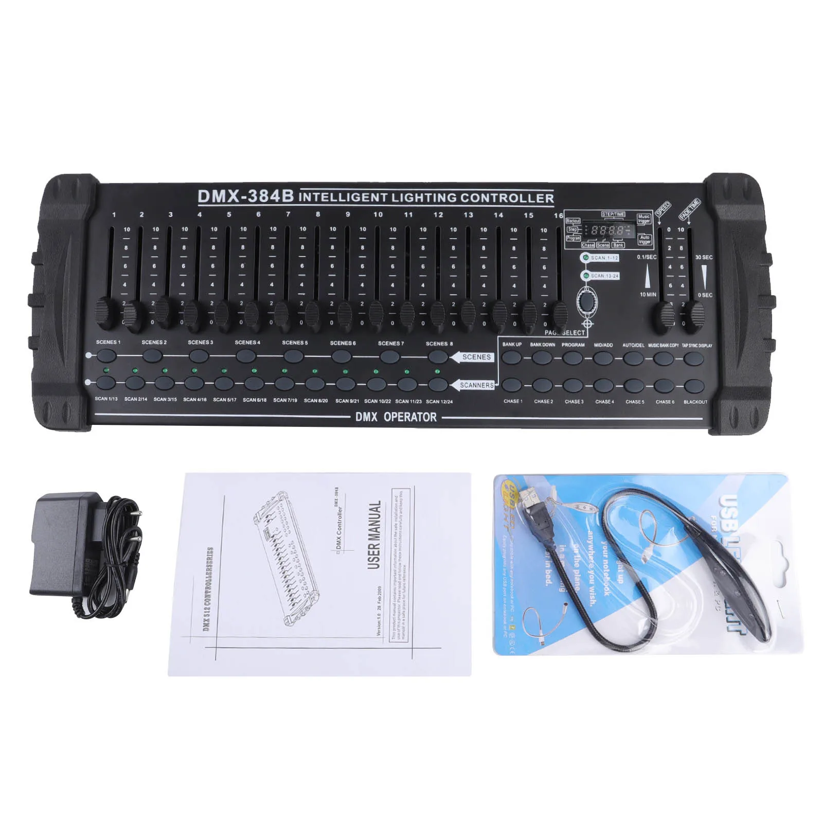 Datewink DMX 512 Controller 384 Channel DMX and MIDI Console Operator Stage Lights Controller For Live Concert KTV DJ Disco Club