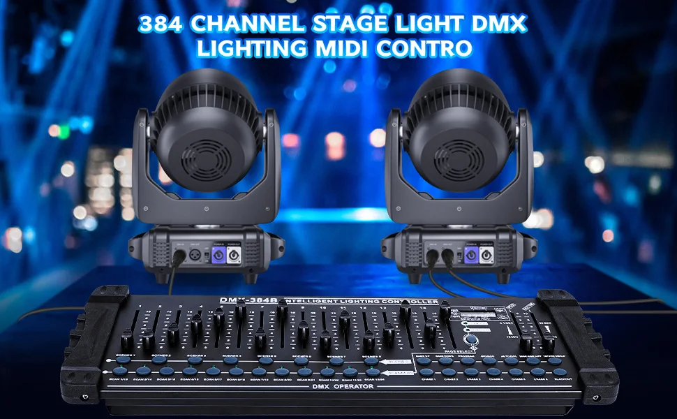 Datewink DMX 512 Controller 384 Channel DMX and MIDI Console Operator Stage Lights Controller For Live Concert KTV DJ Disco Club