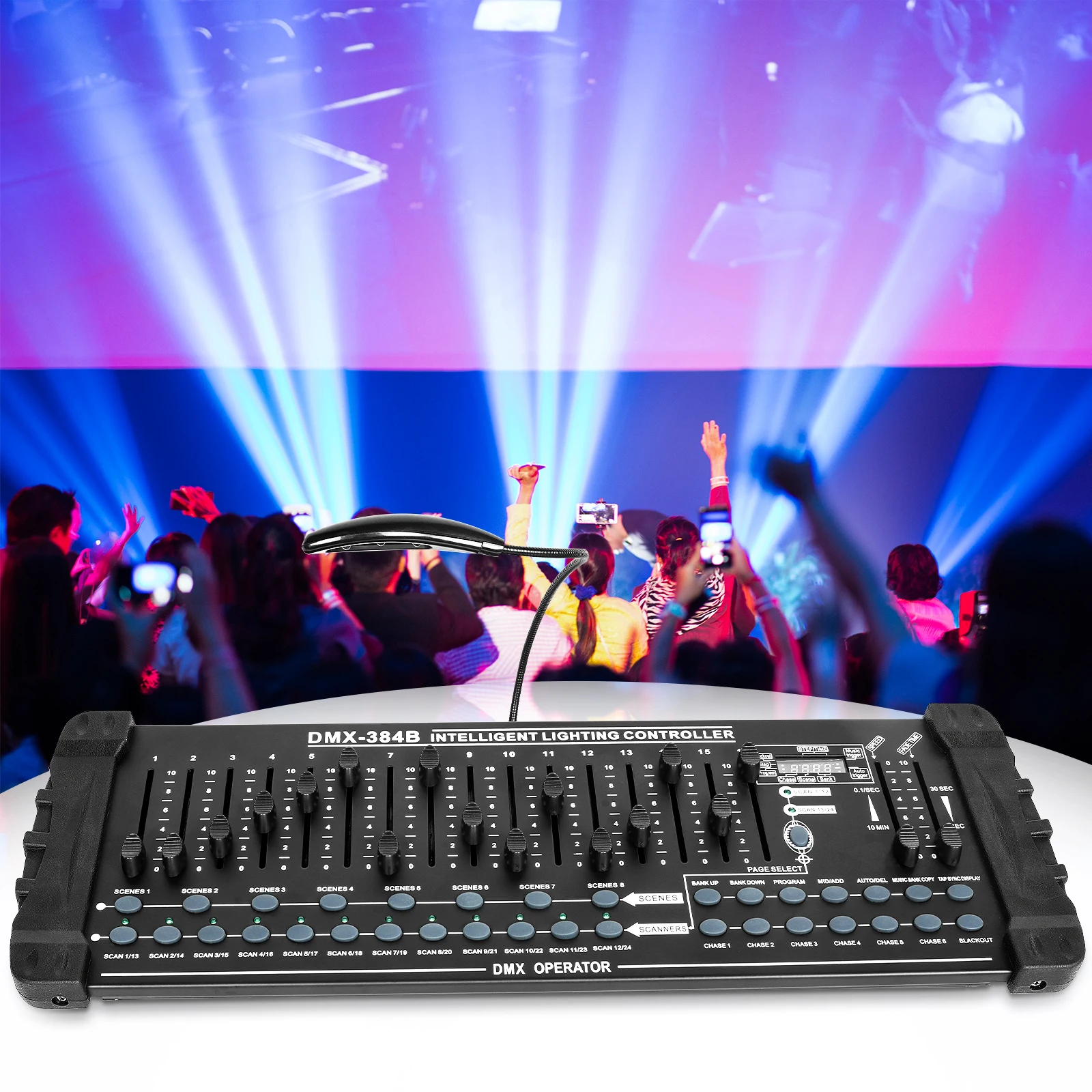 Datewink DMX 512 Controller 384 Channel DMX and MIDI Console Operator Stage Lights Controller For Live Concert KTV DJ Disco Club