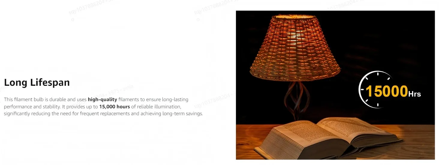 6pack Vintage Light Bulbs 6W ST64 E27 Edison Screw Bulb 2700K LED Bulb Warm White Antique Style Retro Amber Glass Filament Lamp