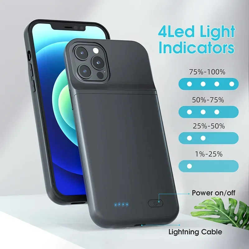 Battery Charger Case Portable Power Bank Charging Cover Capa for IPhone 11 12 13 14 Pro Max XS Max XR 6 7 8 Plus SE 5S 13 Mini