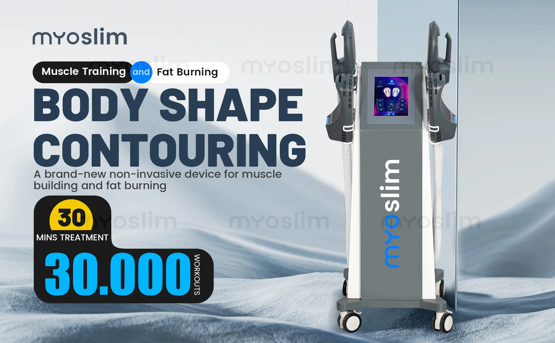 MYOslim EMS Body Sculpting Nova Electromagnetic Sculpt Muscle Stimulator Shaping Equipment for Salon Sculpt 6500W Machine