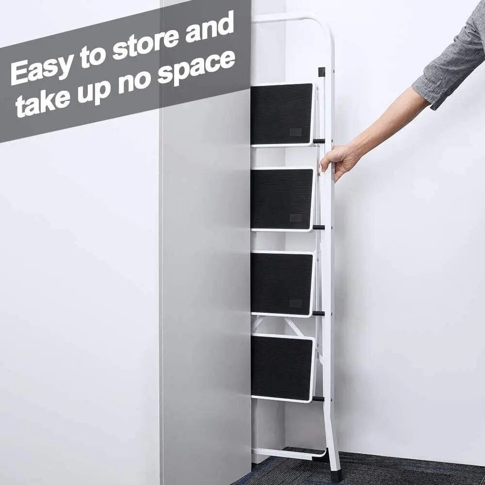 DayPlus Safety Folding Step Stool 2-4 Step Ladder Portable Foldable Stepladder Anti Slip Feet for Indoor Outdoor Home Office