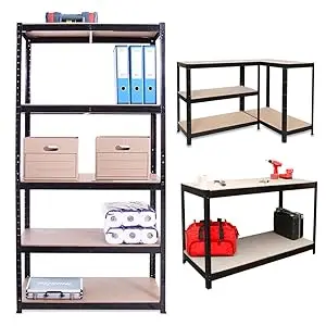 Thicken 5 Tier Garage Shelving Unit Storage Shelves Boltless Shelf Racking HeavyDuty Adjustable For Warehouse,Home,Office&Pantry