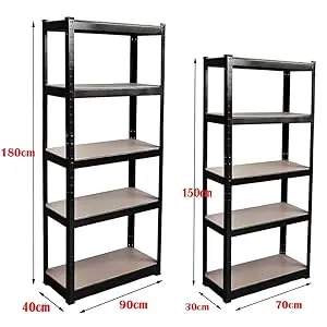 Thicken 5 Tier Garage Shelving Unit Storage Shelves Boltless Shelf Racking HeavyDuty Adjustable For Warehouse,Home,Office&Pantry